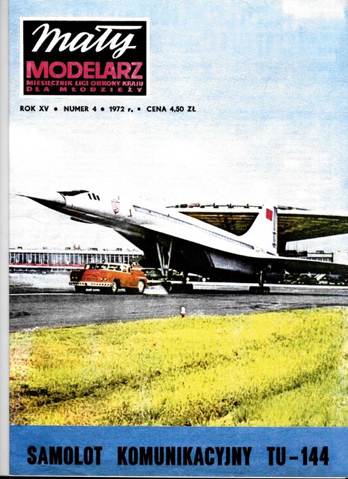 Mały Modelarz 4 1972 samolot TU-144 - REPRINT