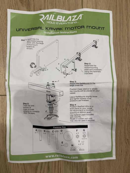Railblaza - uchwyt (pantograf) do montażu silnika na kajkau