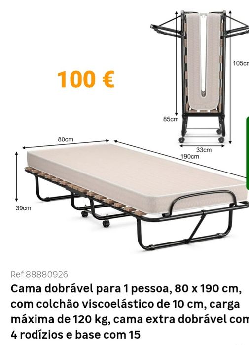 Cama dobrável 1 pessoa