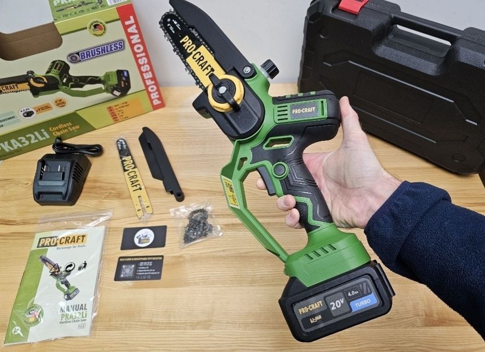 Мощная Пила Аккумуляторная ProCraft +4.0Ah акб +Кейс 2шины 2цепи