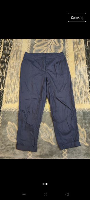 Granatowe spodnie eleganckie prosta nogawka Bodyflirt 7/8