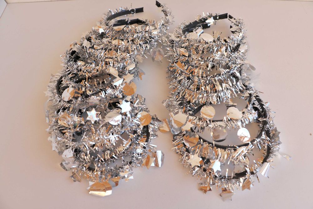 Новогодние обручи детские новые серебро