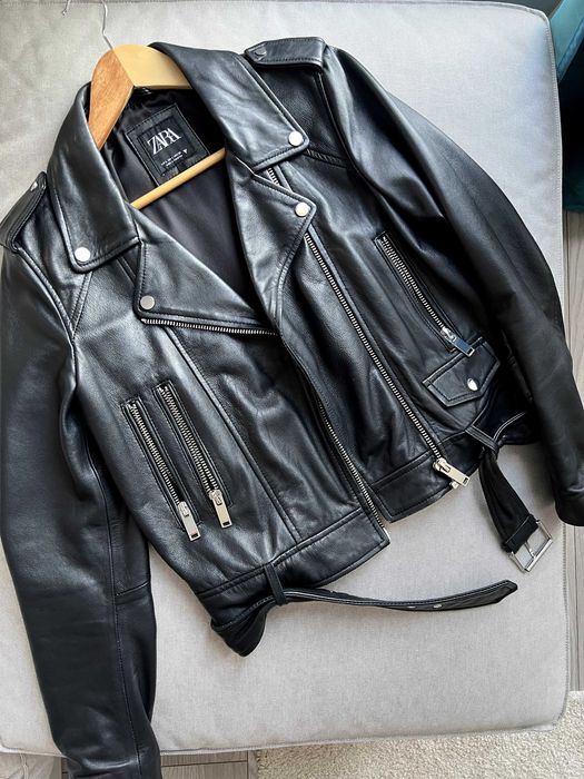 Шкіряна жіноча куртка ZARA
