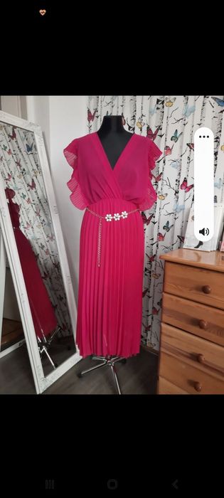 Długa sukienka  fuksjowa