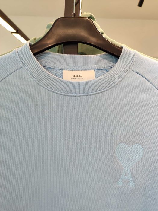 Світшот AMI Paris Broderie Sweatshirt Light Blue