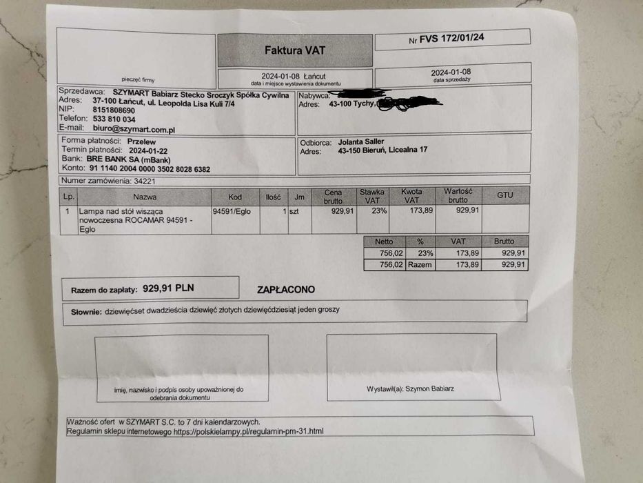 Lampa wisząca ROCAMAR 94591 Eglo3