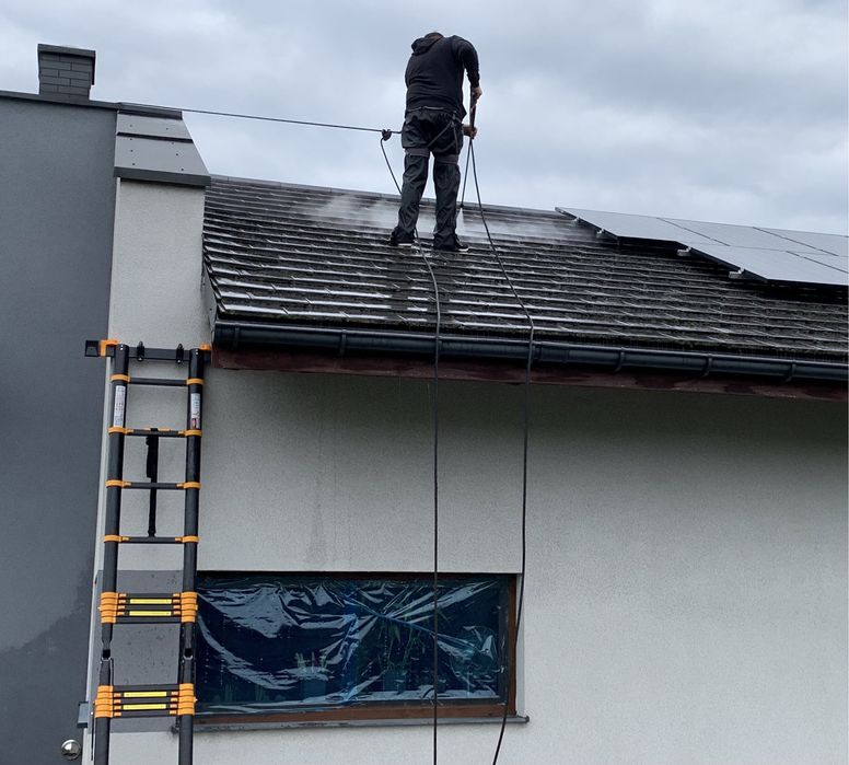 Mycie malowanie elewacji dachów mycie okien fotowoltaiki.