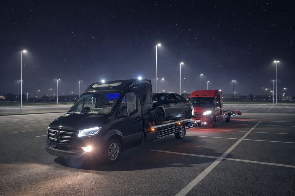 Wynajem Lawet Mercedes Sprinter | Najazdy do niskich aut | Przyczepy