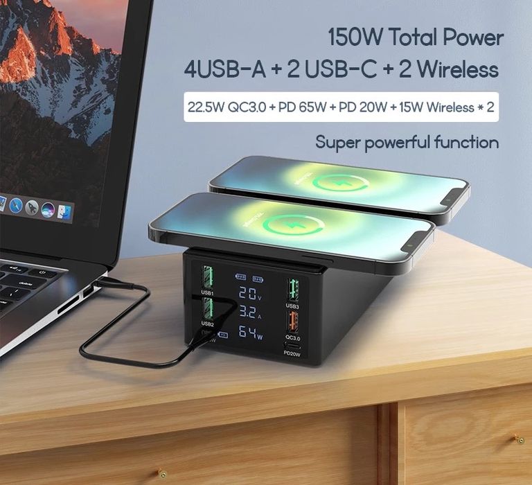 Швидка зарядна станція, пристрій для iPhone, MacBook, Ноутбуків