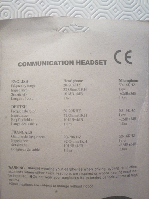 Auscultadores com microfone