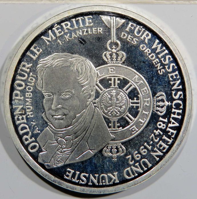 ALEMANHA - 10 DEUTSCHE MARK 1992 – Ordem “Pour le Mérite” PRATA PROOF
