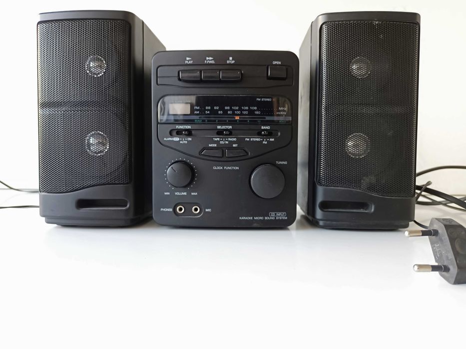 Rádio FM Stereo - Leitor de cassetes - KARAOKE MICRO SOUND SYSTEM