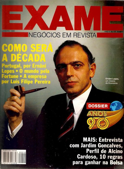 Ernâni Lopes na Exame n° 10 de 1990