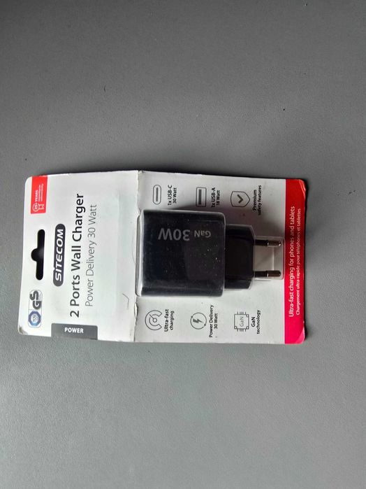 ładowarka sieciowa sitecom 2 ports wall charger gan 30w usb-c usb-a