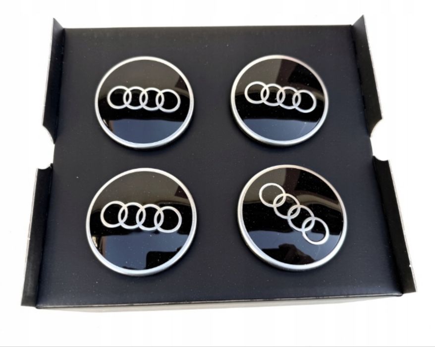 Dekielki dynamiczne + nakrętki na wentyle AUDI 4M8071006A 80A071215 -NOWE-