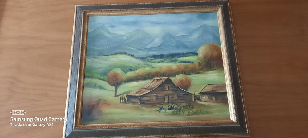 Two antique hand-painted frames64585235252867121