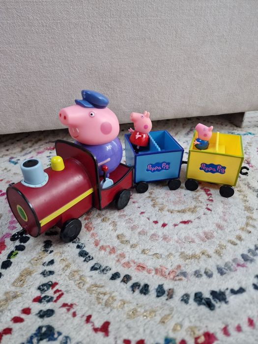 Świnka Peppa Pociag Dziadka + figurki