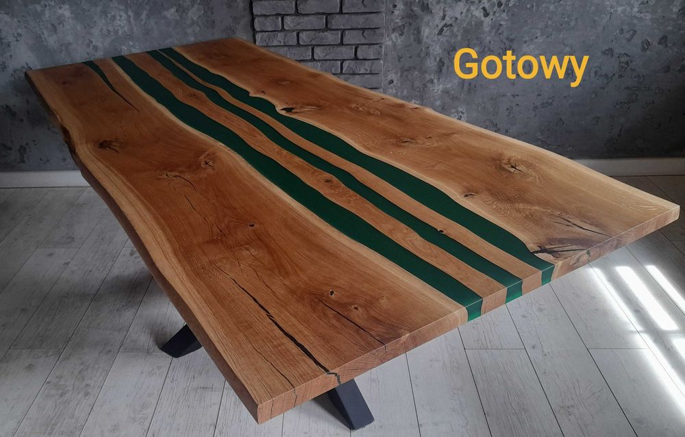 Gotowy! Stół z żywicą epoksydową,  loft.