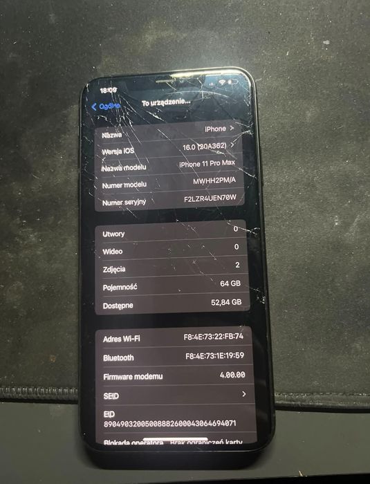 Pilnie sprzedam Apple iPhone 11pro max 64gb