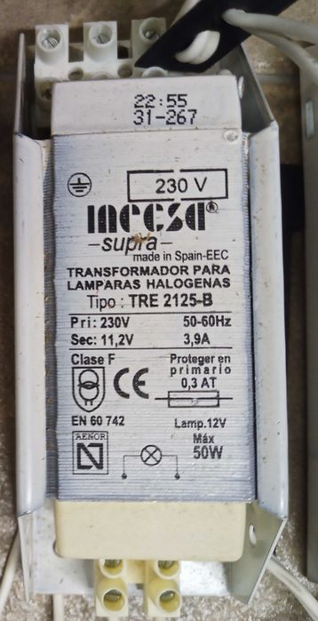 Aros lâmpadas de embutir + Transformadores.