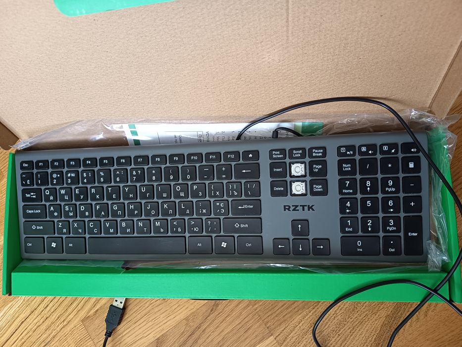 Клавіатура дротова RZTK KB 210 USB Grey