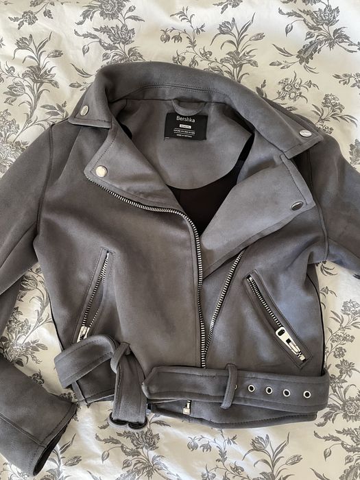 Kurtka zamszowa xs bershka szara