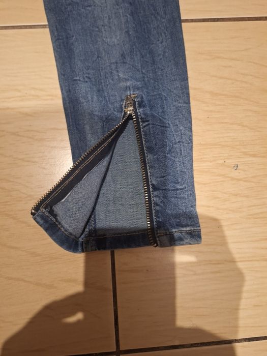 Damskie jeansy skinny zip S