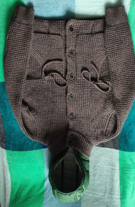Sweter z kapturem, kurtka, wełna, pikowanie, jak nowy, Benetton