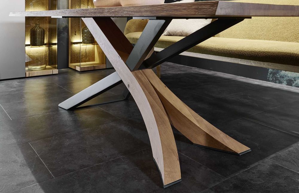 Solidny stół do jadalni salony lity dąb metal antracyt loft 240 cm/105 cm