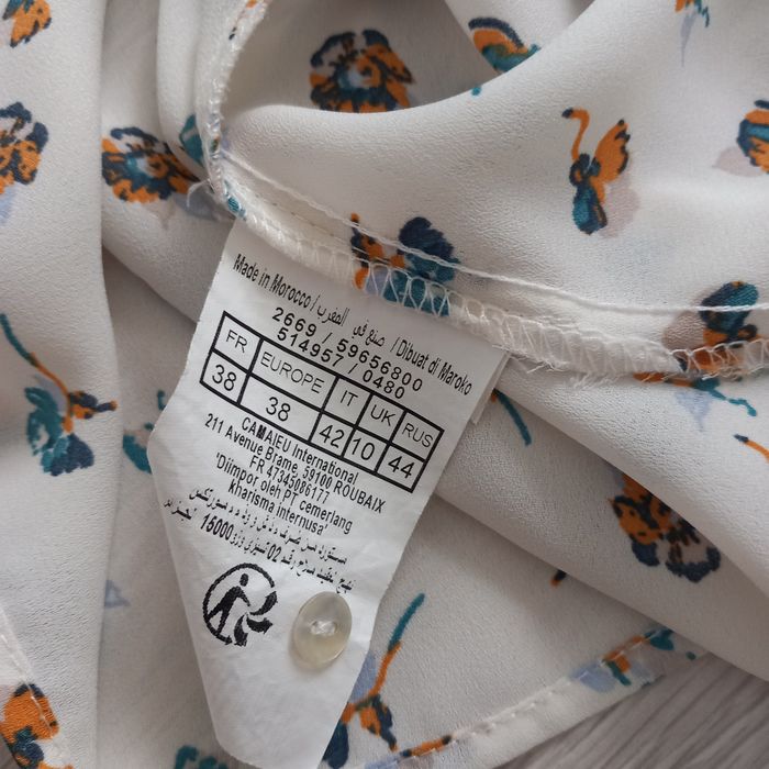 Bluzka w kwiatki z koronką Camaieu M 38 10