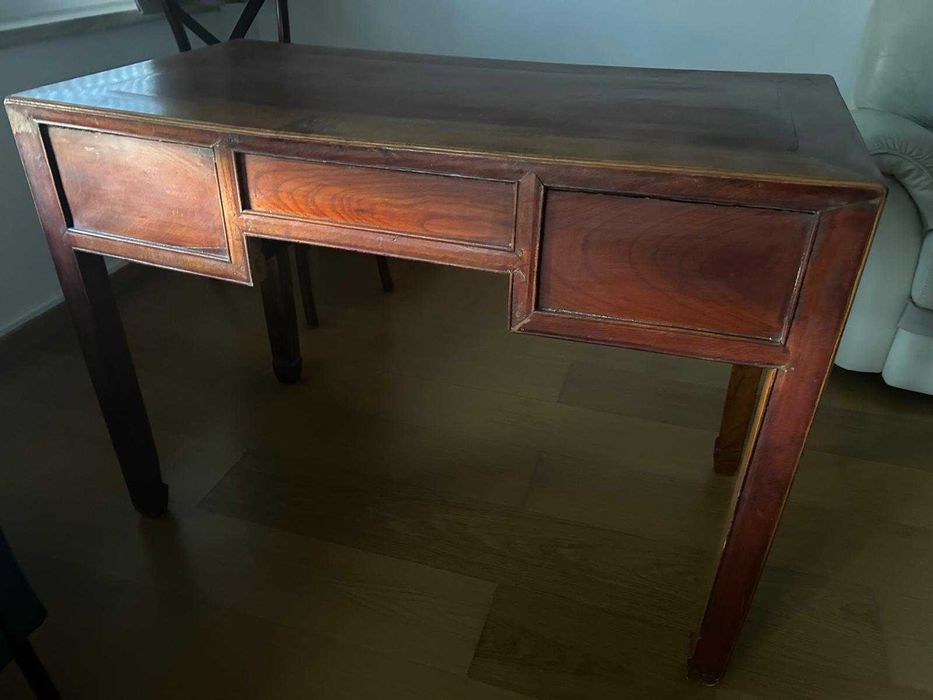 secretária / Consola Rústica em Madeira Maciça