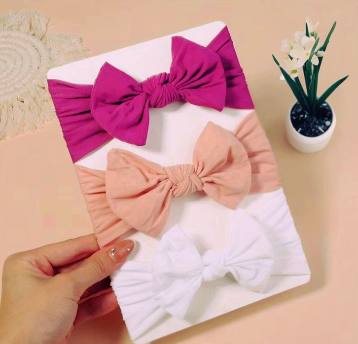 Komplet 3szt. Opaska na główkę dla dziewczynki 0-3lata