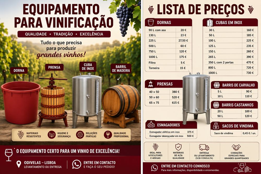 Esmagadores prensas cubas barris