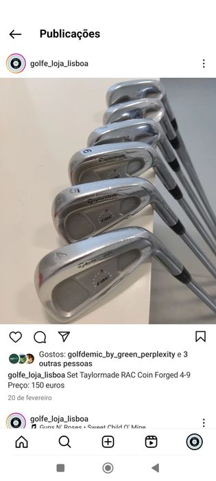 Sets conjuntos ferros tacos golfe Titleist Mizuno Callaway ou Ping