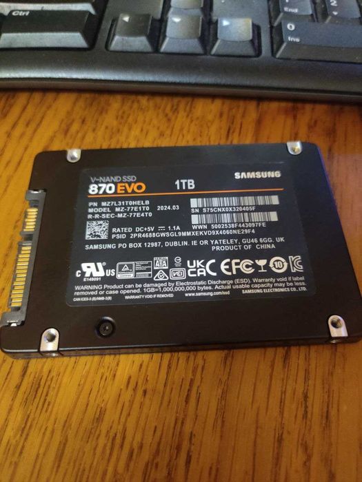 Ssd samsung 870 evo 1tb нові