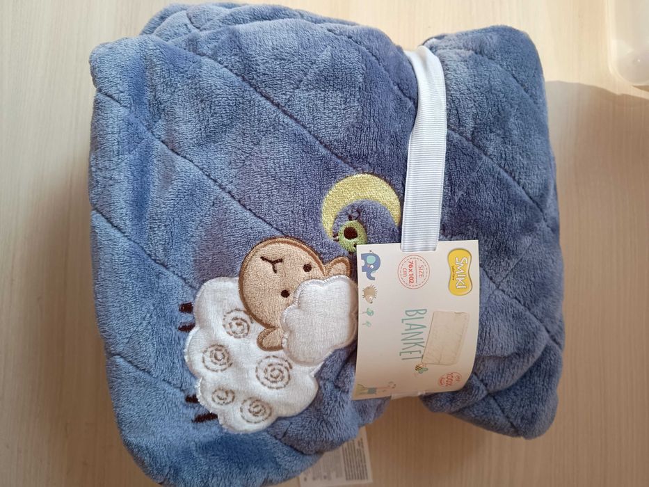 Kocyk koc blanket dla dziecka niemowlę Smyk smiki 76 x 102 cm