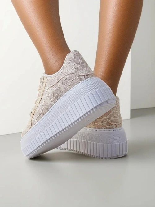 2 KOLORY 36 37 38 sneakersy 39 40 41 na platformie z koronką koronkowe