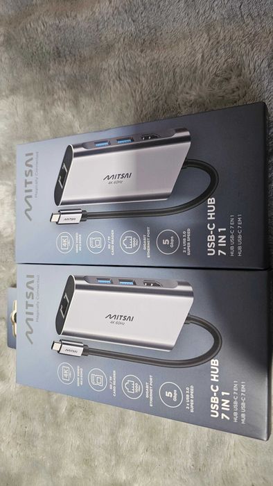 Hub 7 em 1 MITSAI Usb-C RJ45 + HDMI - NOVO | SELADO