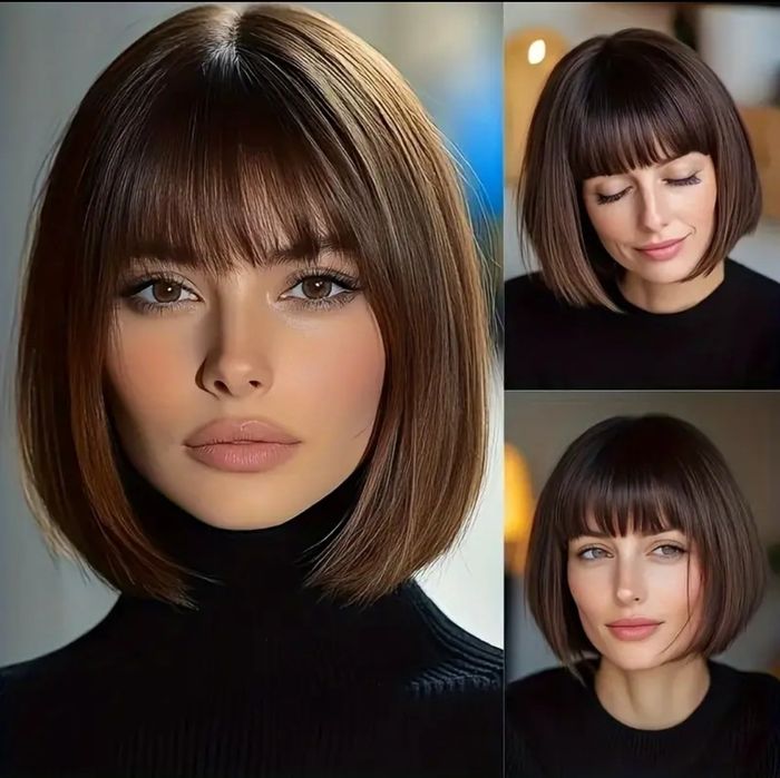 Peruka 30cm maroon oscurio