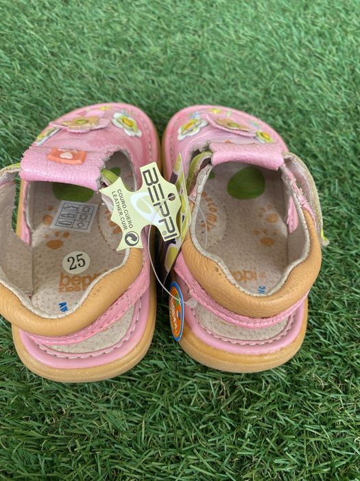Sandalias Beppi menina tamanho 25 pele natural