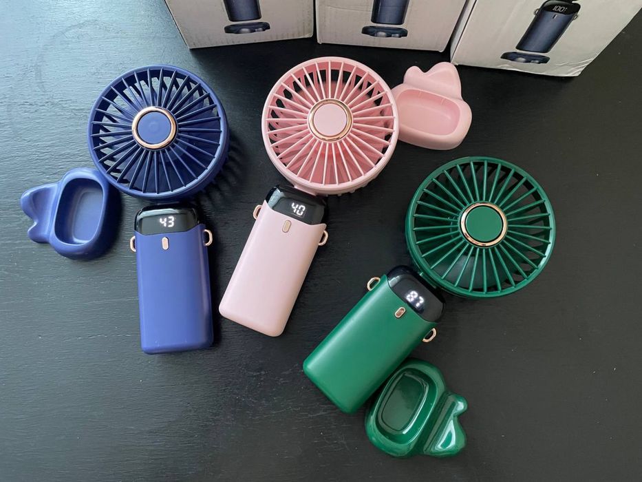 Вентилятор ручний портативний акумуляторний 5 швидкостей