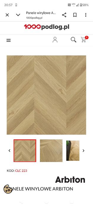 Panele winylowe Arbiton Amaron Chevron Click SPC Jodełka Dąb Menor CLC 223