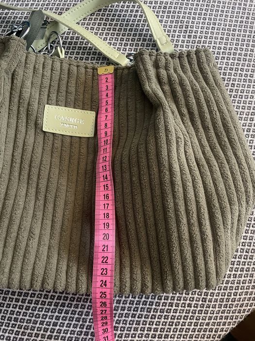 Nowa sztruksowa torebka zielona khaki na ramię