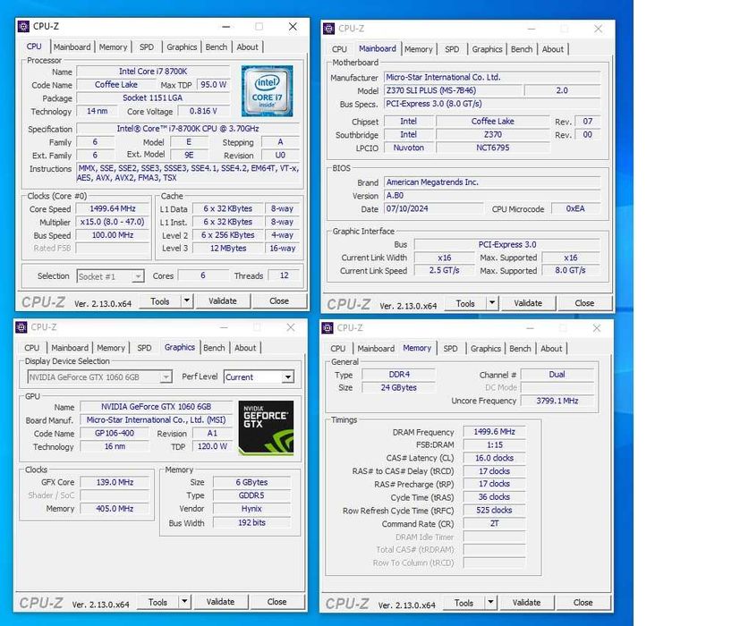 Komputer Gamingowy RGB i7 8700K, gtx 1060 6GB, 24gb ram ddr4 ssd +hdd