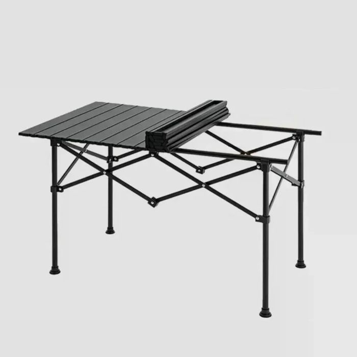 Складаний туристичний стіл 120×55×50 см чорний