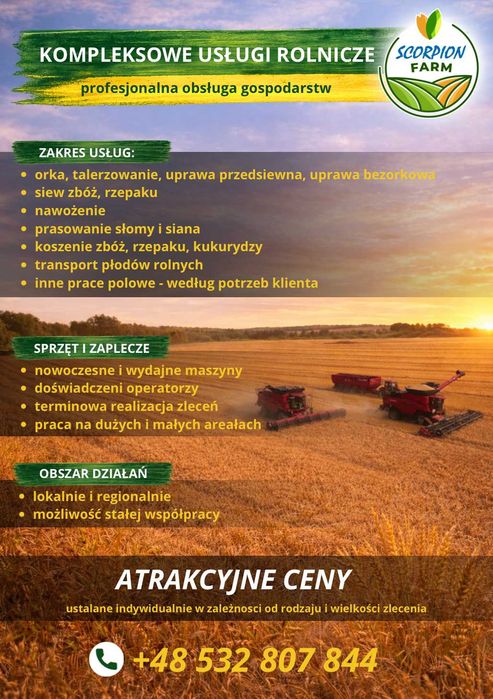 Kompleksowe usługi rolnicze