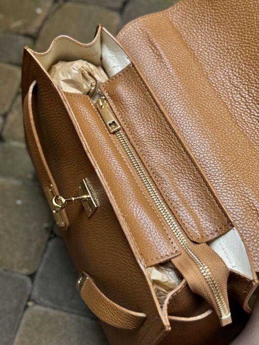 Італійська шкіра сумка руда