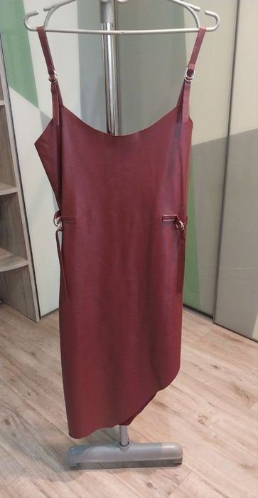 Кожаный сарафан-платье