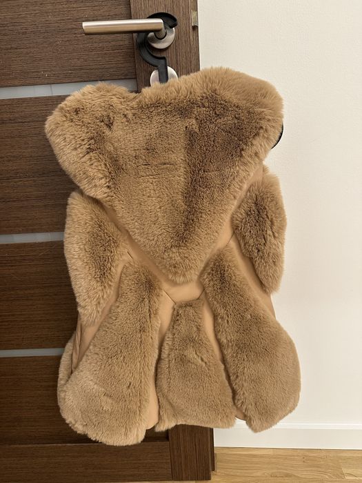 Futrzana kamizelka camel
