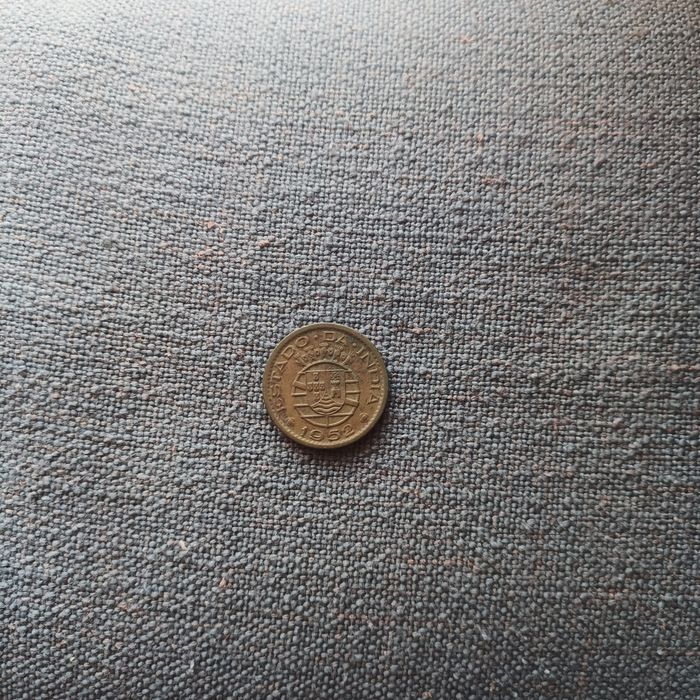 Moeda Índia antiga colonia 1 Tanga 1952